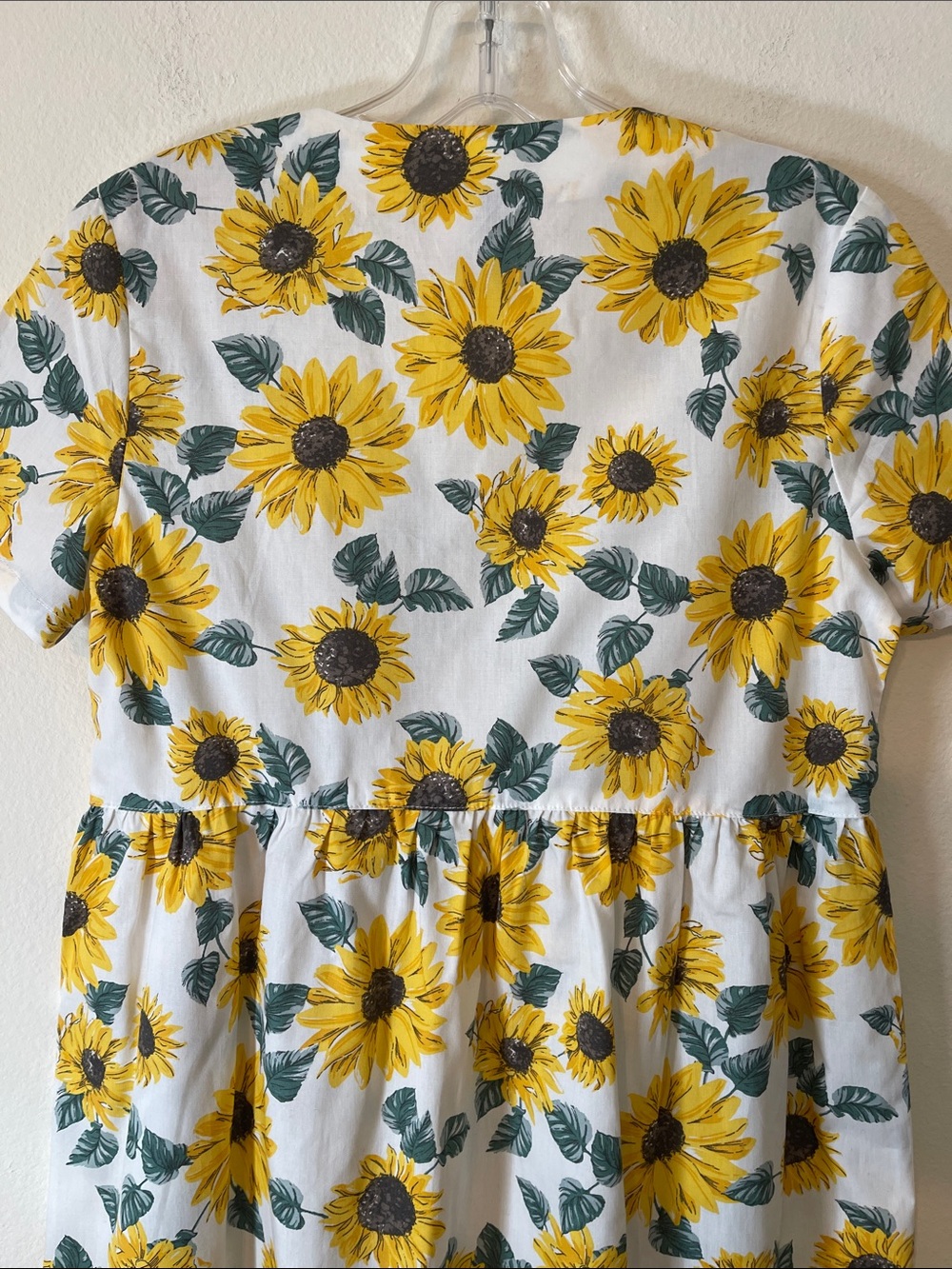NWOT H&M Mini Cotton Short-Sleeve Sunflower Print Dress - Picture 7 of 14